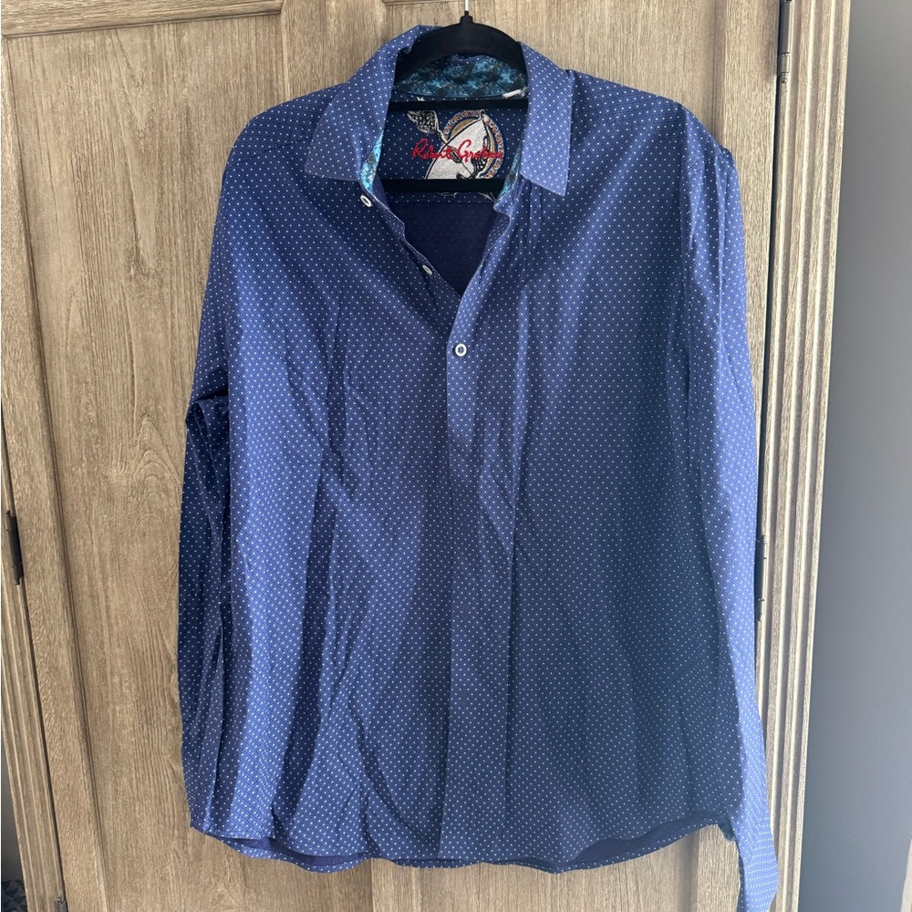 Robert Graham Blue Polka Dot Button-Up Shirt
